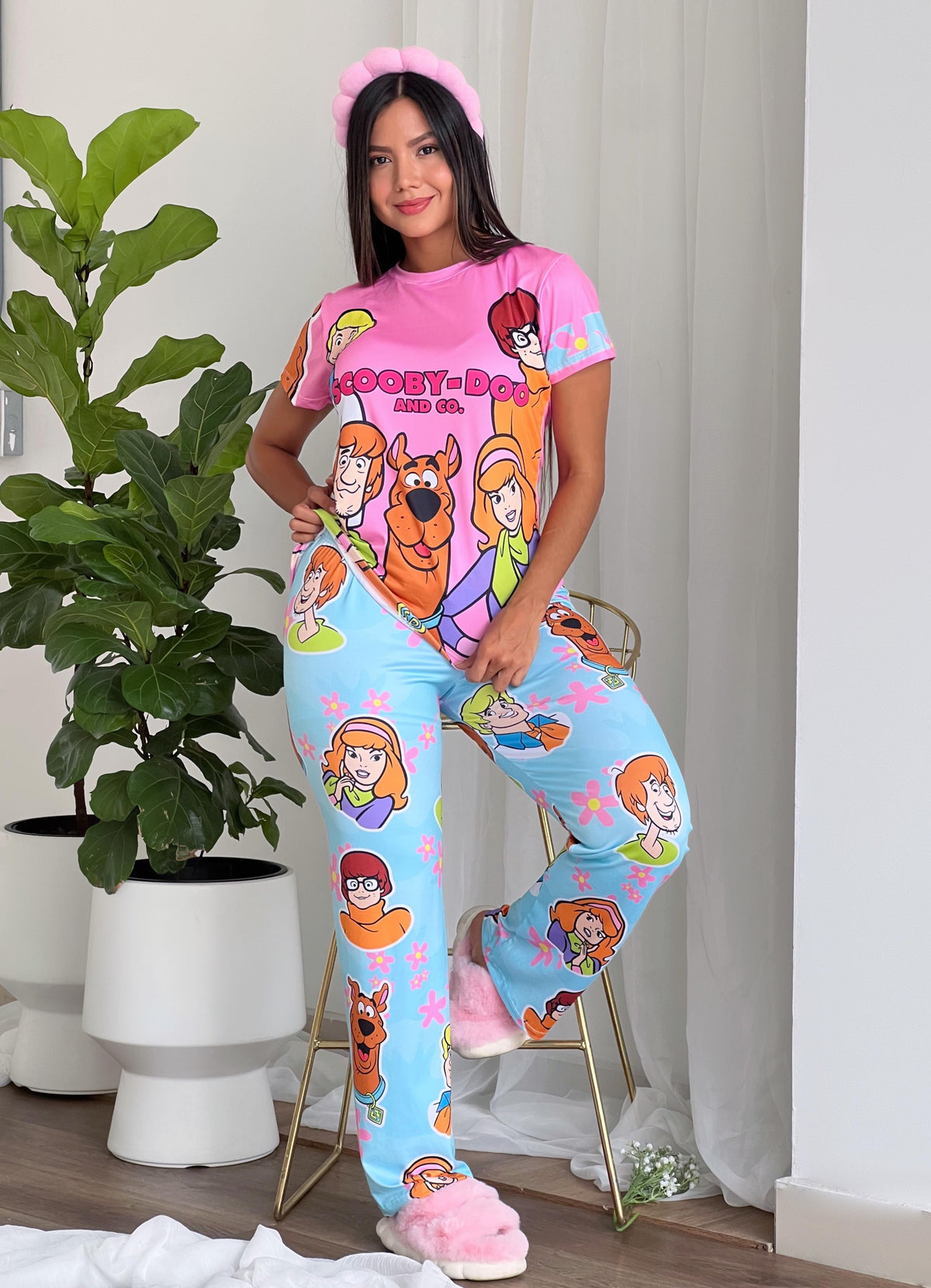 Pijama Pantalón Camiseta Scooby Doo Rosada