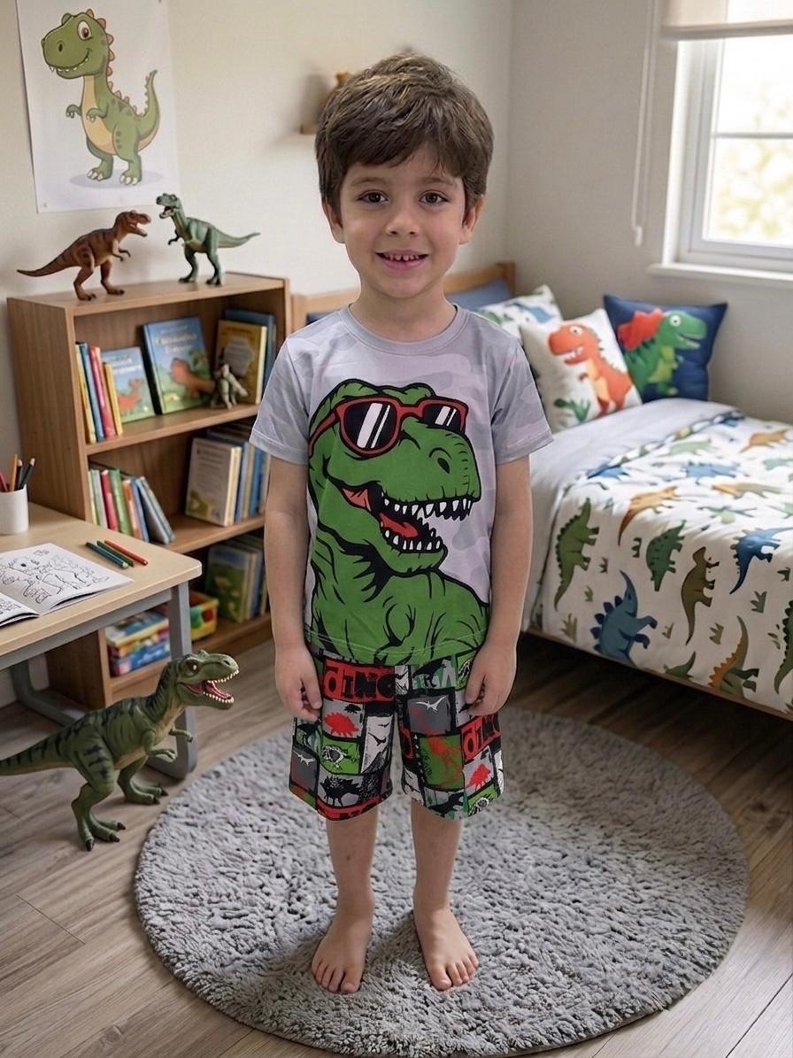 Pijama Niños Trío Dinosaurio Camuflado