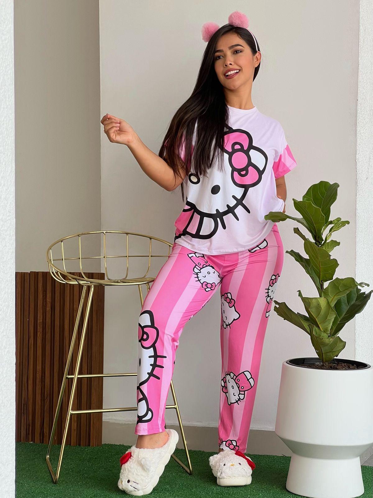 Pijama Trío Hello Kitty Rayas