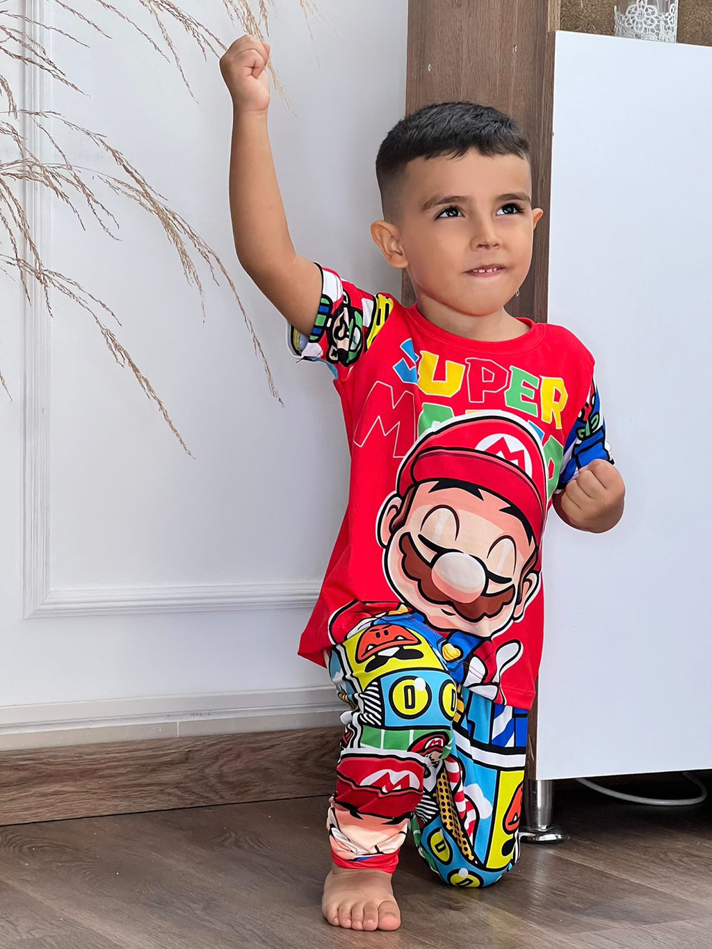 Pijama Niños Super Mario Rojo