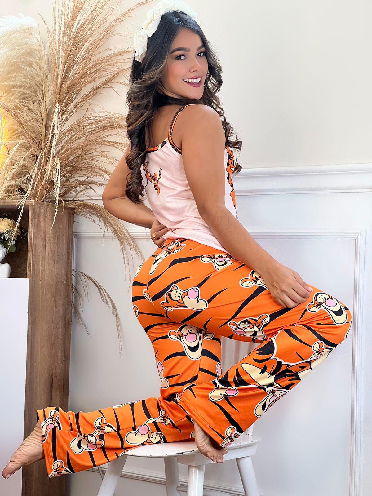 Pijama Pantalón Tira Tiger Winnie Pooh Naranja