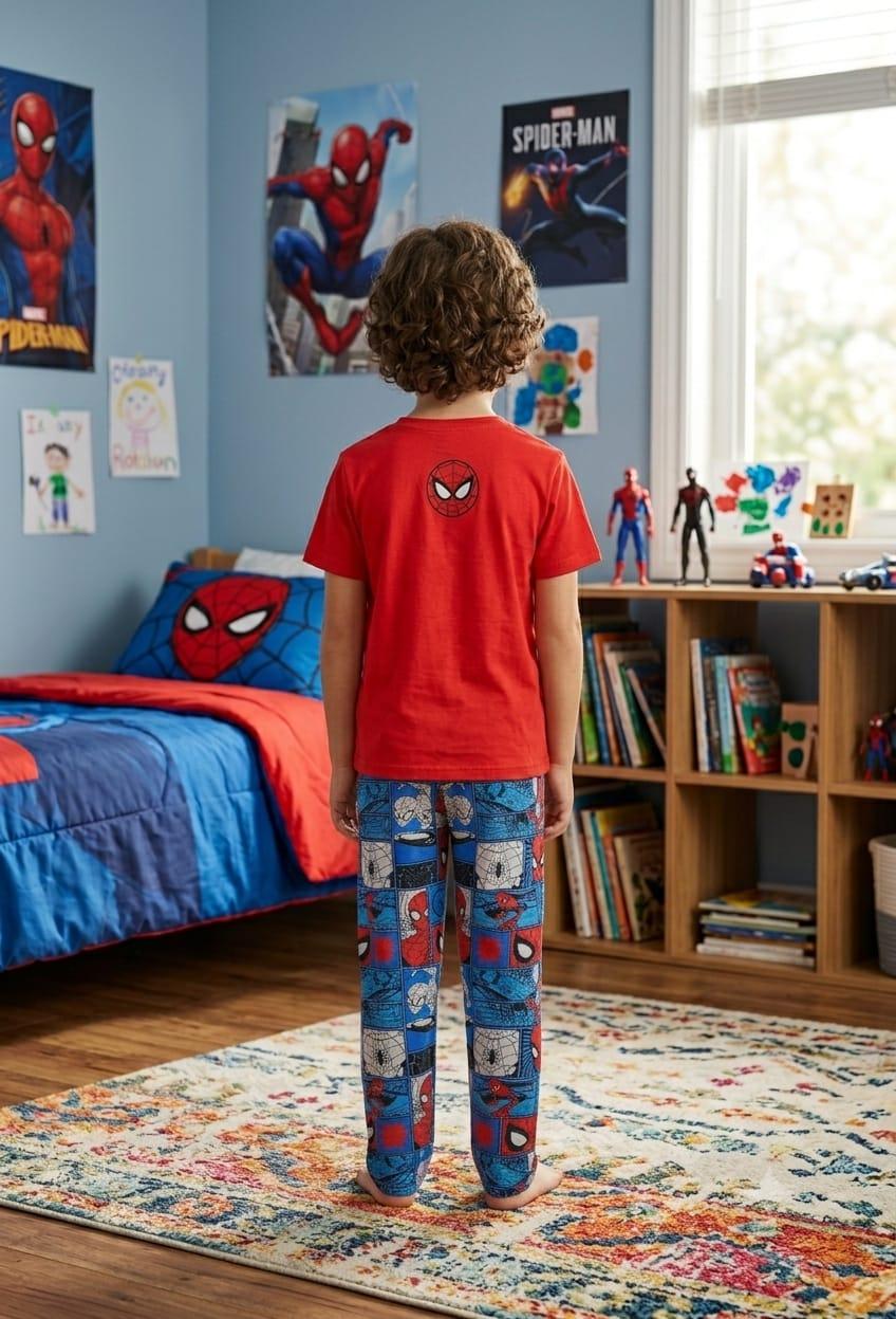 Pijama Niños Trío Spiderman Cuadros