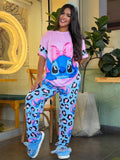 Pijama Trío Stitch Moño Rosa