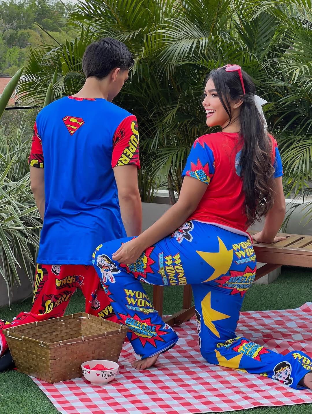 Pijama Pareja Superman y Wonderwoman