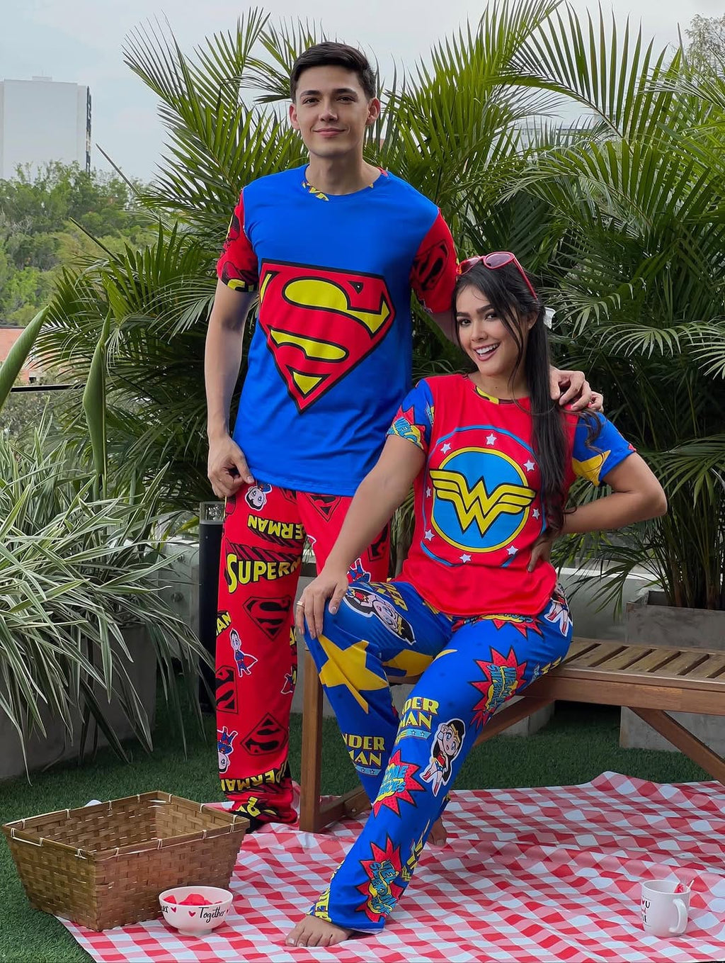 Pijama Pareja Superman y Wonderwoman