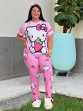 Pijama Trío Hello Kitty Fresas Rosadas