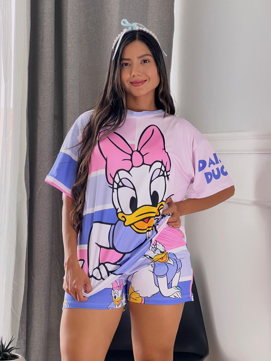Pijama Short Camiseta Daysi Oversize