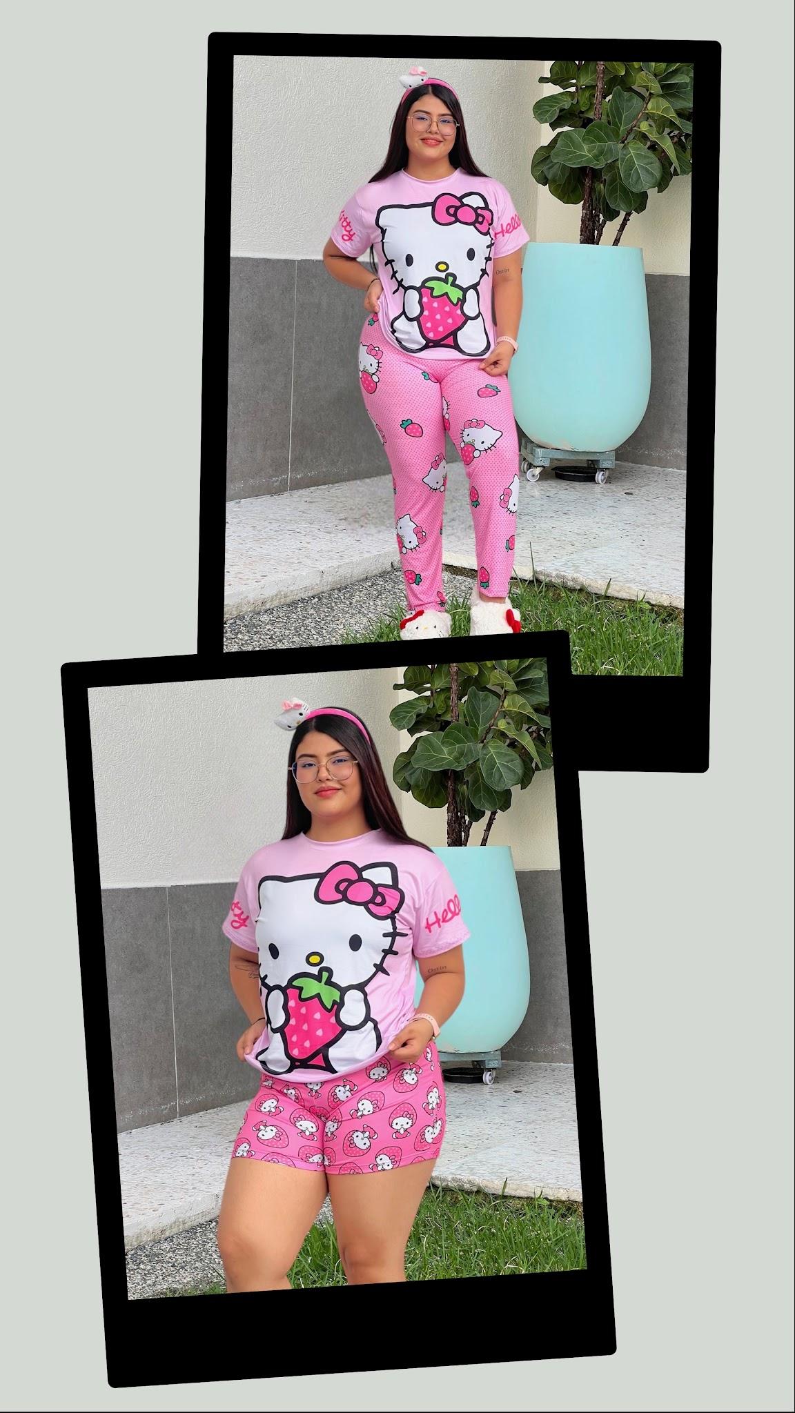Pijama Trío Hello Kitty Fresas Rosadas