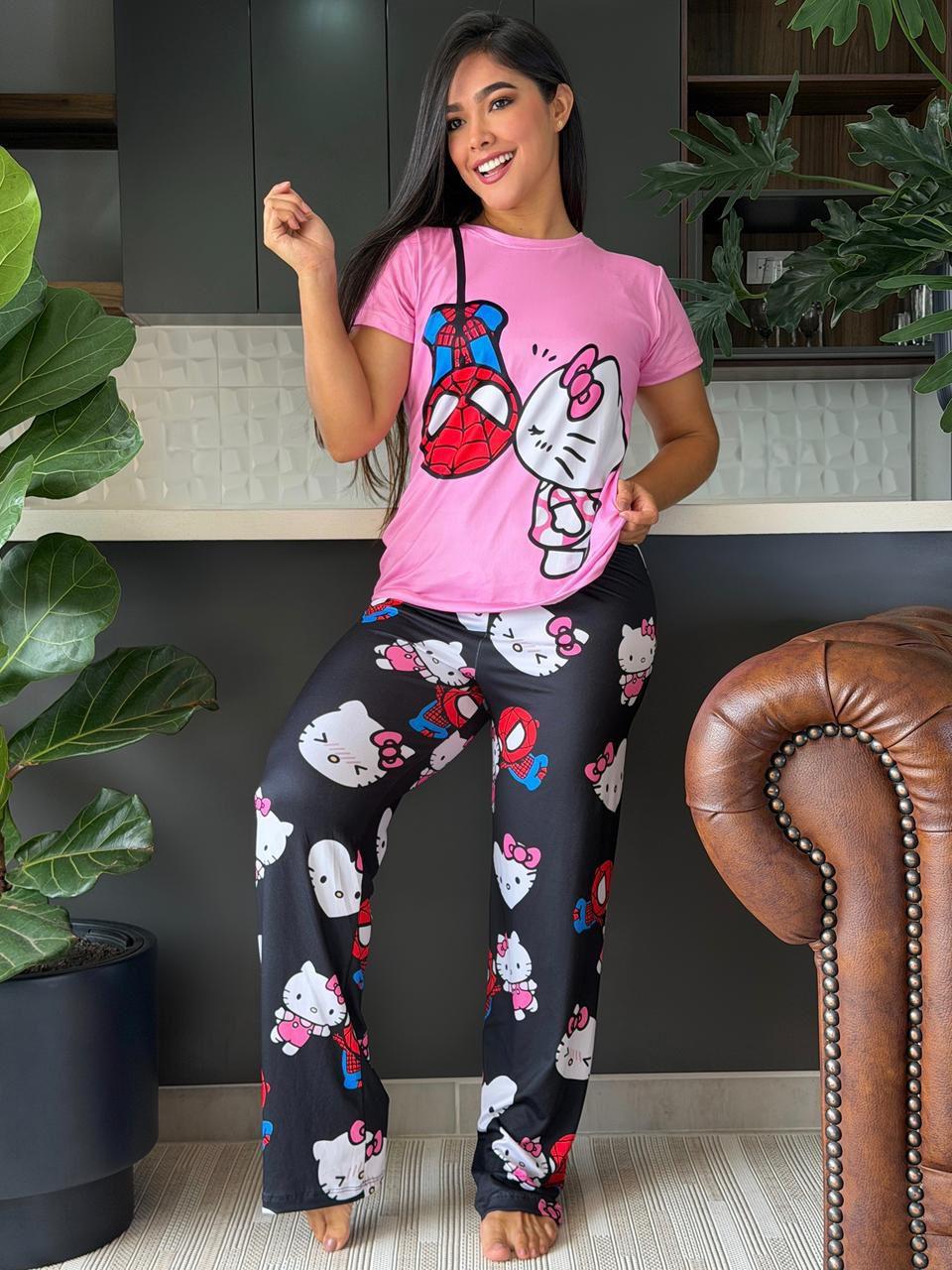 Pijama Pareja Hello Kitty y Spiderman