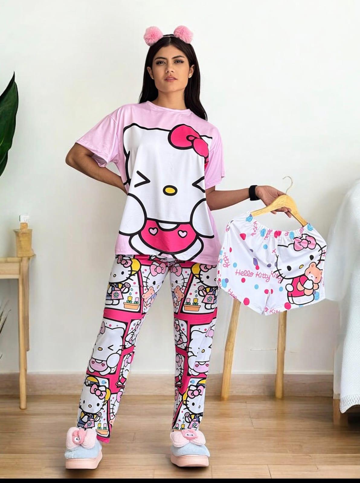 Pijama Trío Hello Kitty Jardinera